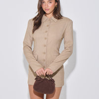 Cheri Mini Dress Tan Plaid