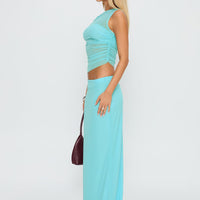 Aristocrat One Shoulder Mesh Set Blue