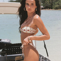 Patisserie Tie Side Bikini Bottoms White / Red