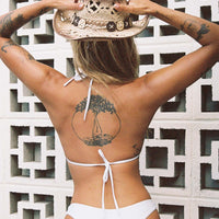Layla Triangle Bikini Top White