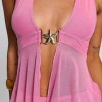Electrified Hardware Detail Top Pink