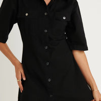 Kaneisha Denim Dress Black - FINAL SALE