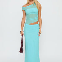 Aristocrat One Shoulder Mesh Set Blue