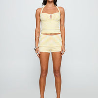 Edamame Micro Shorts Yellow Stripe
