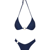 Layla High Cut Cheeky Bikini Bottoms Navy