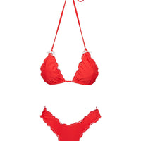 Kathrine Triangle Bikini Top Red