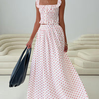 Valerio Maxi Skirt White / Red