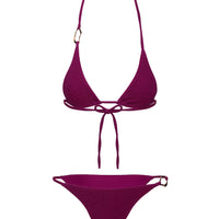 Aimi Glitter Triangle Bikini Top Purple
