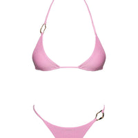 Aimi Glitter Triangle Bikini Top Pink