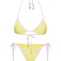 Blaylock Triangle Bikini Top Yellow / Pink