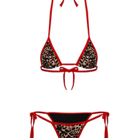Beasley Tie Side Bikini Bottoms Red / Leopard