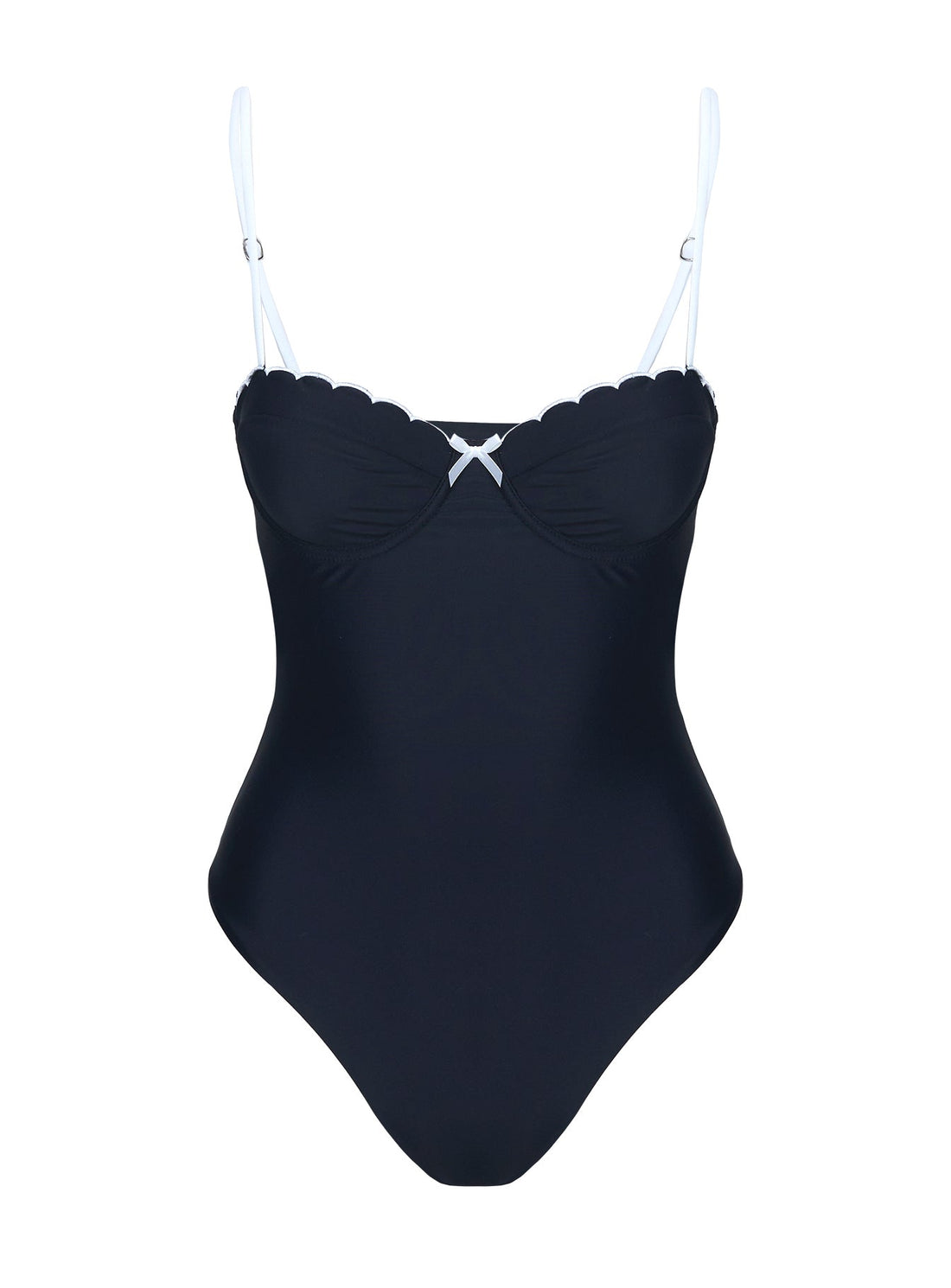Claryssa Scallop One Piece Black