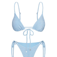 Dazzler Triangle Bikini Top Blue Glitter