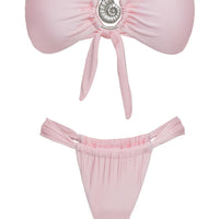 Summer Season Ruched Side Bikini Bottoms Pink