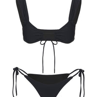 Missie Tie Side Bikini Bottom Black