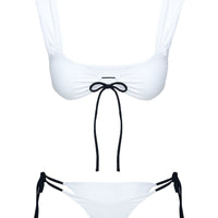 Missie Tie Side Bikini Bottoms White / Black