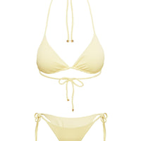 Nevaeh Ribbed Triangle Bikini Top Yellow