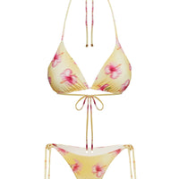 Glora Tie Side Bikini Bottom Yellow Floral