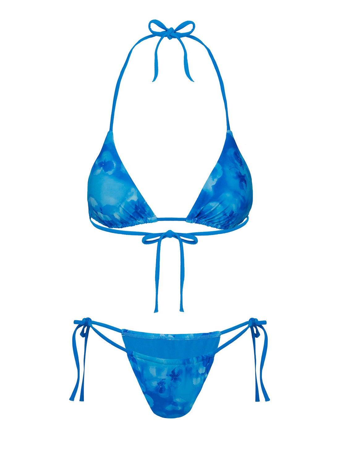Jenner Triangle Bikini Top Dark Blue Floral