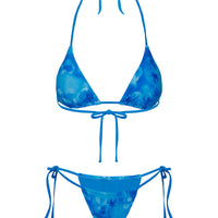 Jenner Triangle Bikini Top Dark Blue Floral