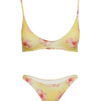 Love Letters High Cut Cheeky Bikini Bottoms Yellow Floral