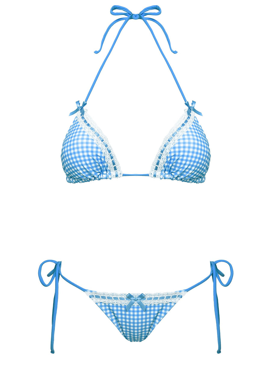 Crispy Bikini Bottoms Blue Gingham