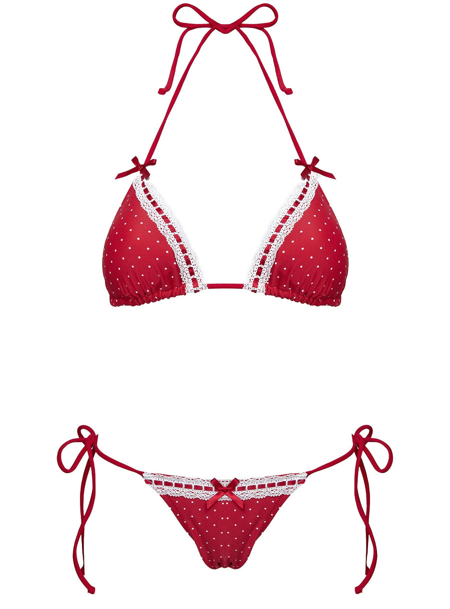 Crispy Bikini Bottoms Red Polka