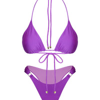 Nevaeh Shine Triangle Bikini Top Purple