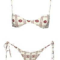 Patisserie Tie Side Bikini Bottoms White / Red