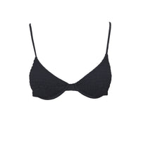 Lolita Underwire Shirred Bikini Top Black
