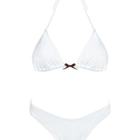 Lucky Bay Anglaise Triangle Bikini Top White