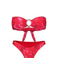 Gonzalez High Cut Bikini Bottoms Red Floral