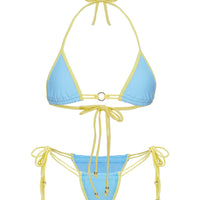 Nayeli Triangle Bikini Top Blue / Yellow