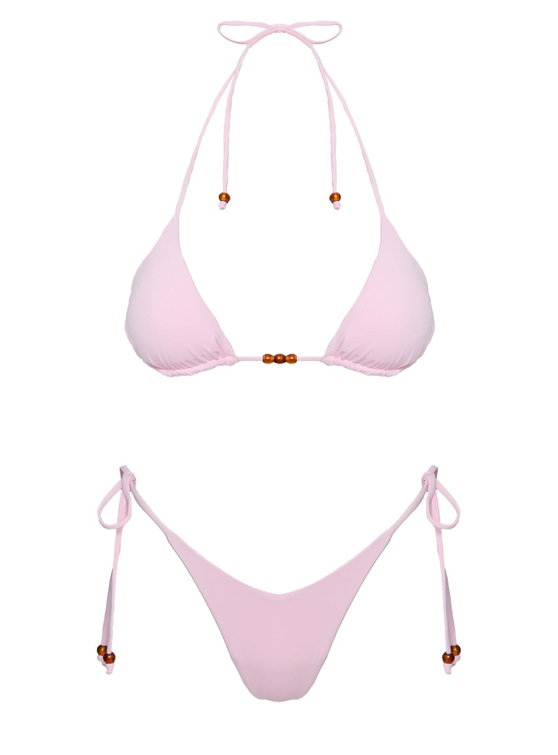 Nevaeh Beaded Triangle Bikini Top Pink