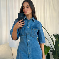 Kaneisha Denim Dress Light Blue - FINAL SALE