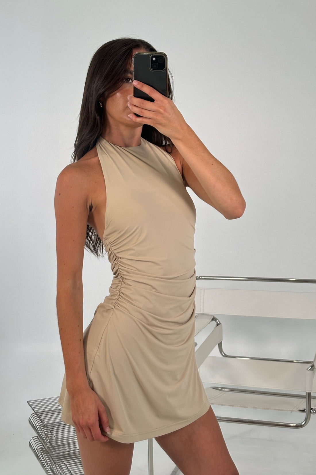 Phoenix Mini Dress Stone - FINAL SALE