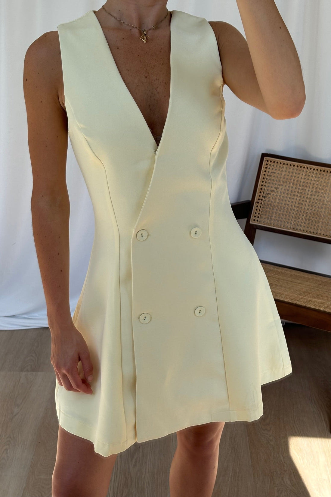 Poet Mini Dress Butter - FINAL SALE