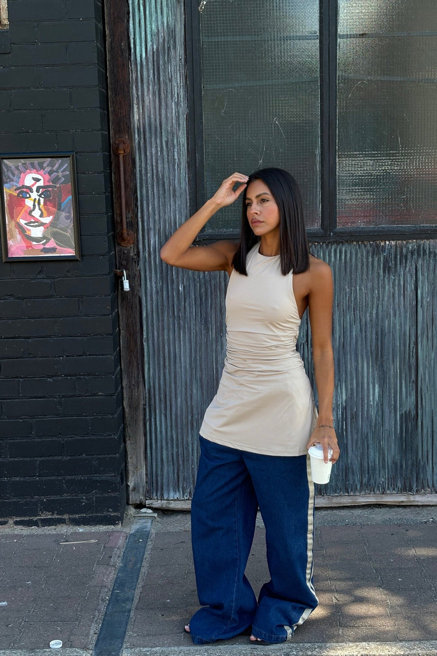 Phoenix Mini Dress Stone - FINAL SALE