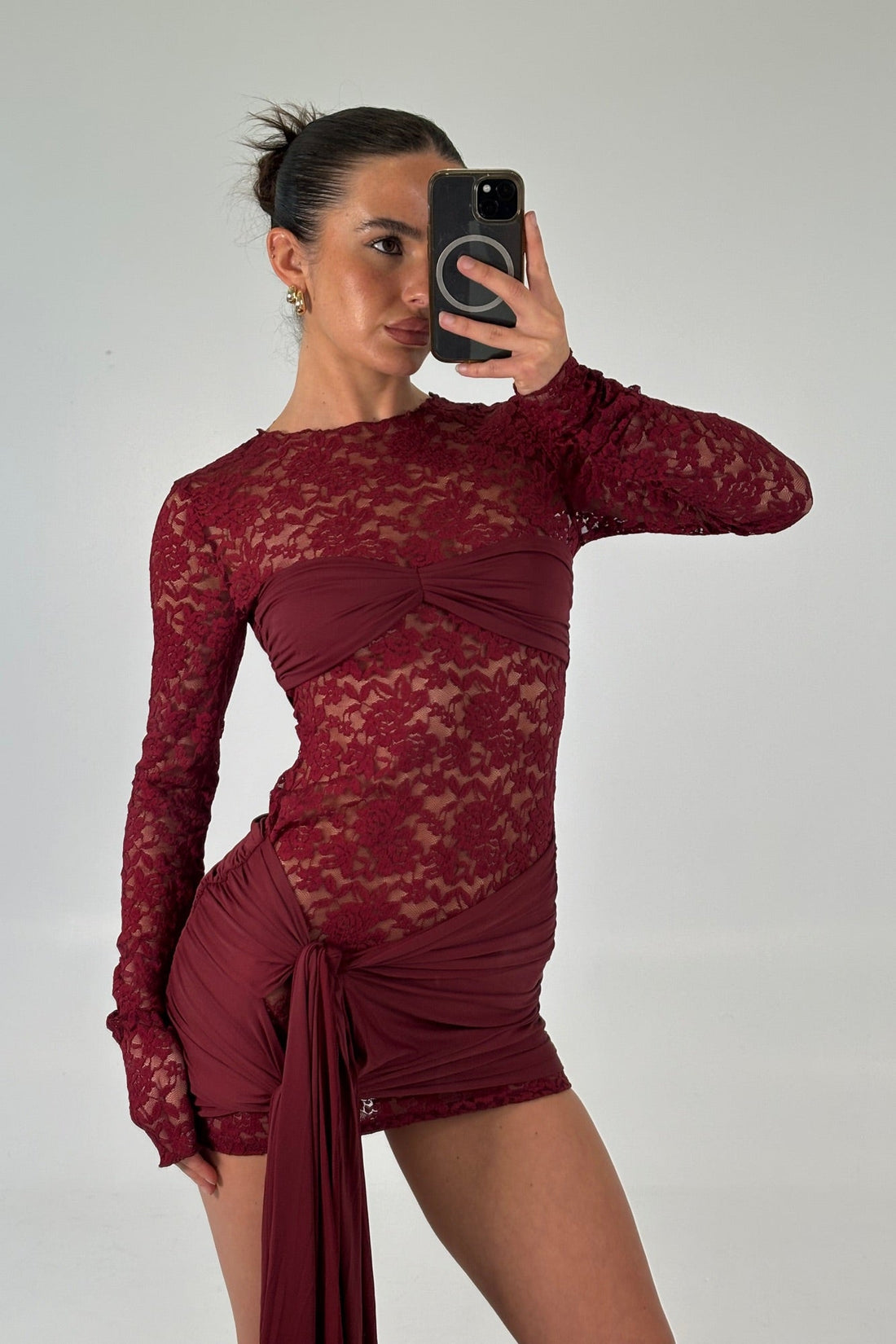 Midnight Mini Dress Garnet