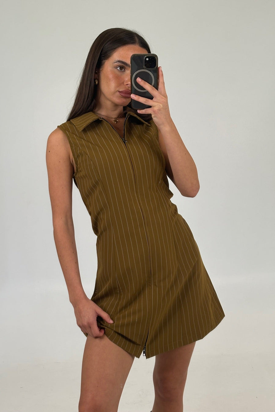 Lorna Mini Dress Chocolate - FINAL SALE