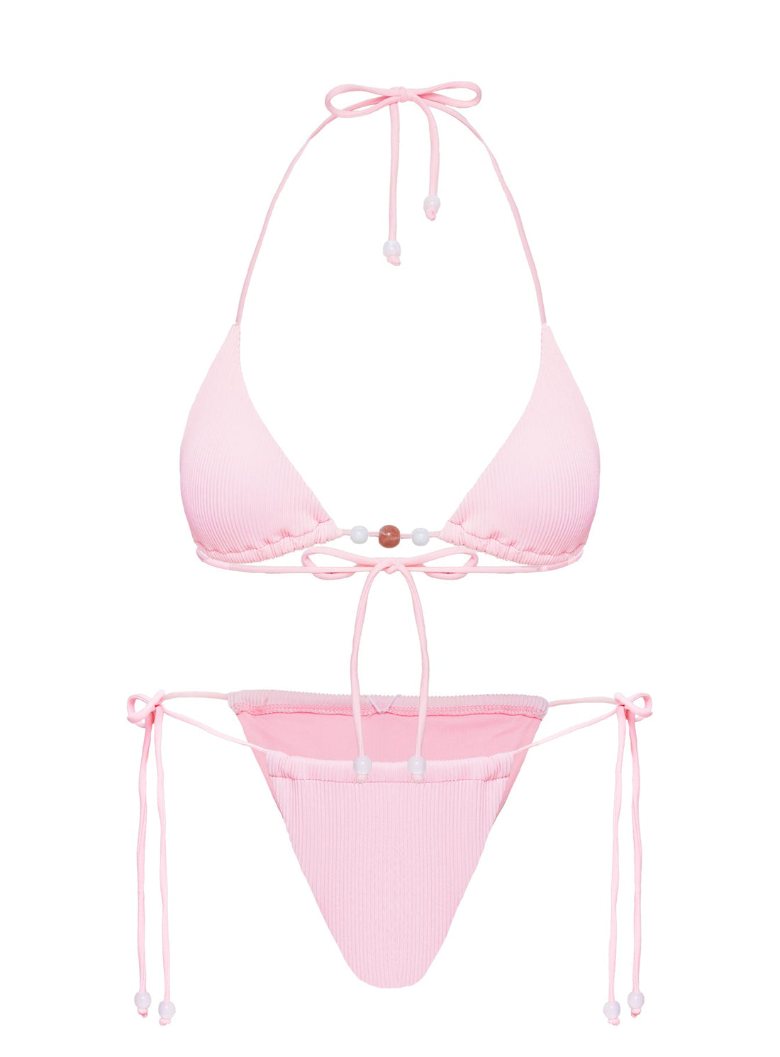 Saide Triangle Bikini Top Pink Stripe
