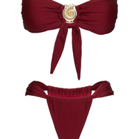 Summer Season Ruched Side Bikini Bottoms Red