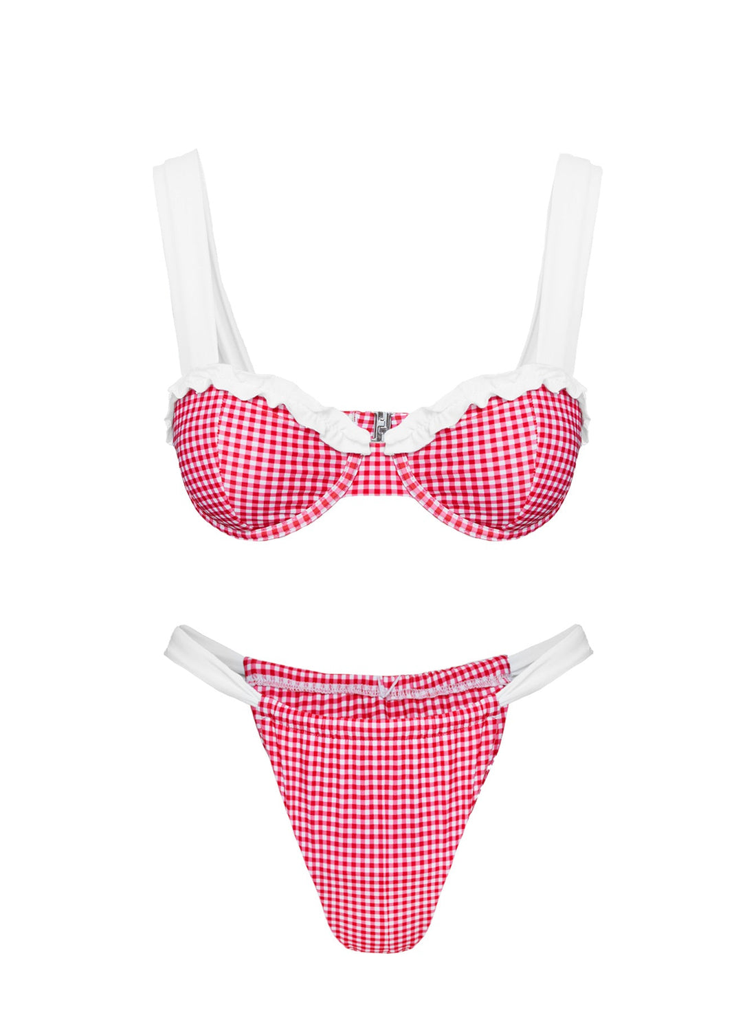 This Summer Underwire Bikini Top Red Gingham