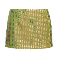 Zelaia Shimmer Mini Skirt Green