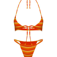 Another Sunny Day Bikini Top Orange Stripe