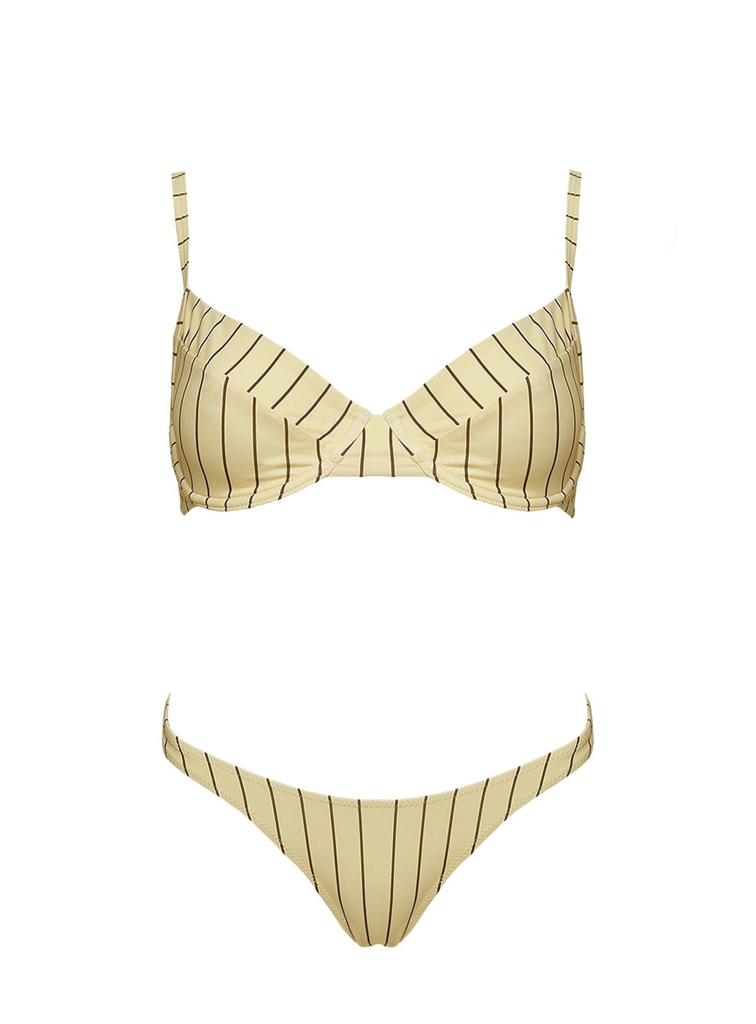 The Deep End Bikini Top Yellow Stripe