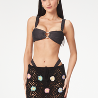 Vivi Black Flowers Skirt